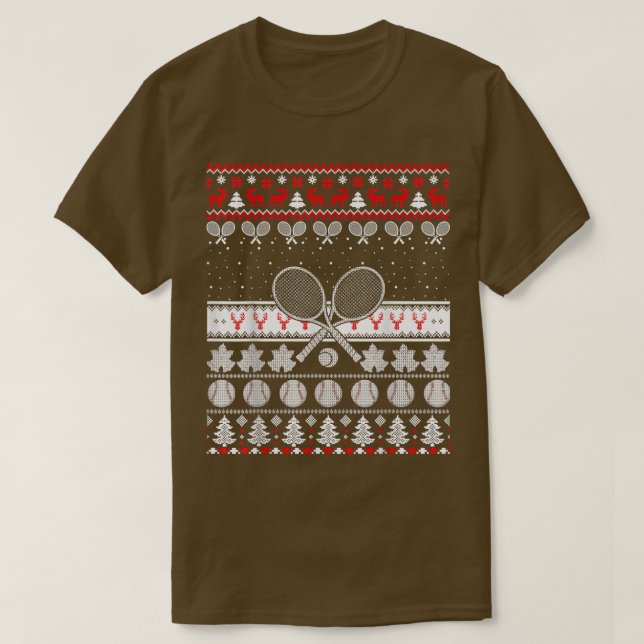 Tennis Ugly jul Sweater Julafton Gift T Shirt (Design framsida)