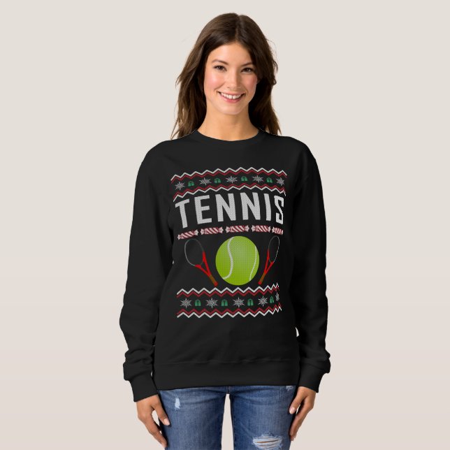 Tennis Ugly jul Sweater T Shirt (Hel framsida)