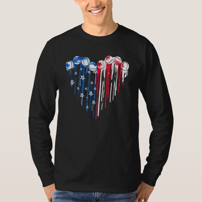 Tennis USA American Flag 4th of July Patriotic Spo T Shirt (Framsida)