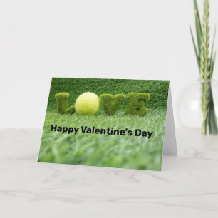 Tennis Valentindagen med boll, racket och kärlek Kort