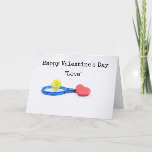 Tennis Valentindagen med boll, racket och kärlek Kort