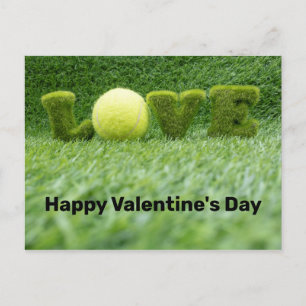 Tennis Valentindagen med boll, racket och kärlek Vykort