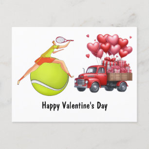 Tennis Valentindagen med Hearts Kärlek Helg Vykort