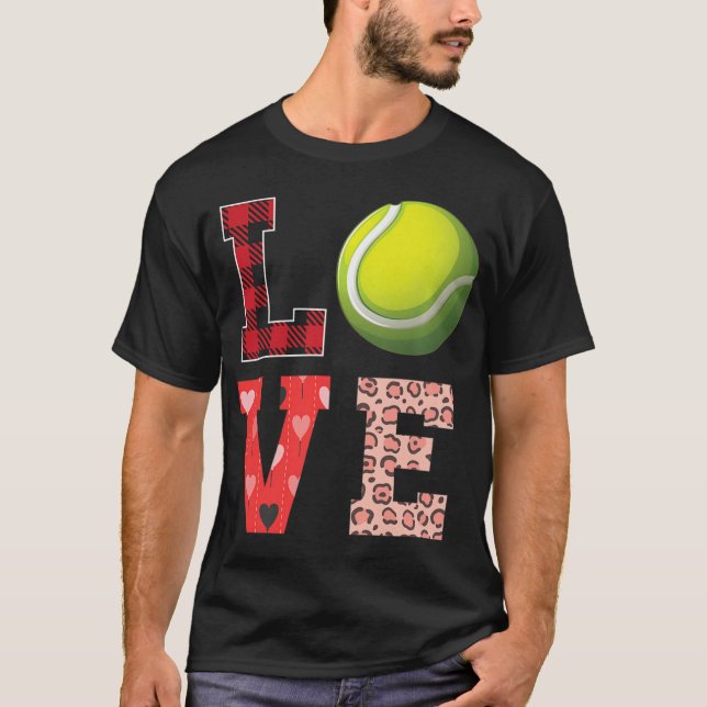 Tennis Valentines day Tennis Player Kärlek T Shirt (Framsida)
