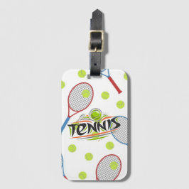 "Tennis Vem?" Akrylvätsketagg Bagagebricka