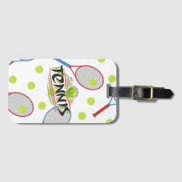 "Tennis Vem?" Akrylvätsketagg Bagagebricka