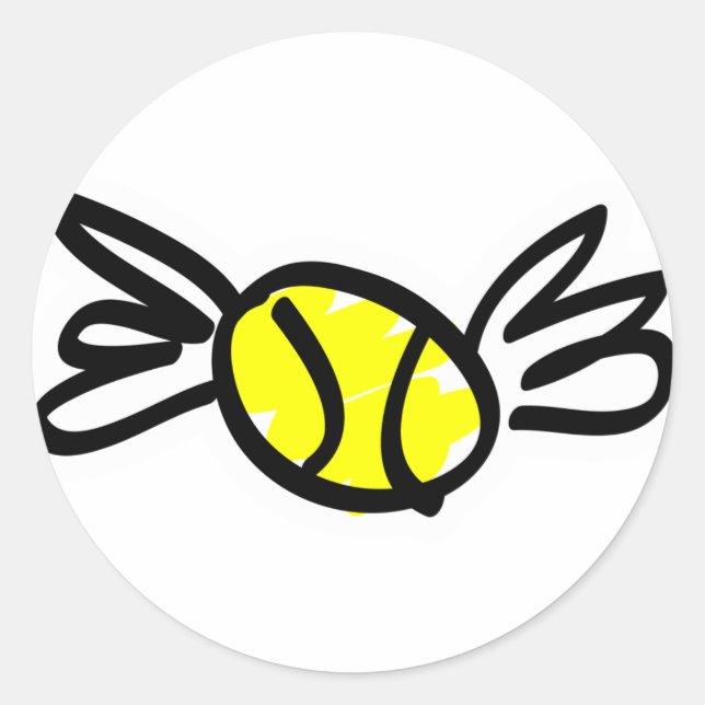 tennis-vingar runt klistermärke (Framsida)