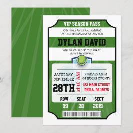 TENNIS VIP-BILJETT Bar/Bat Mitzvah-inbjudan Inbjudningar