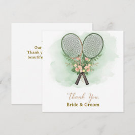 Tennis Wedding Thank You Card  Tack Kort