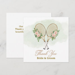 Tennis Wedding Thank You Card  Tack Kort