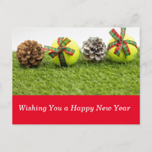 Tennis Wishing You a Gott nytt år Helg Vykort