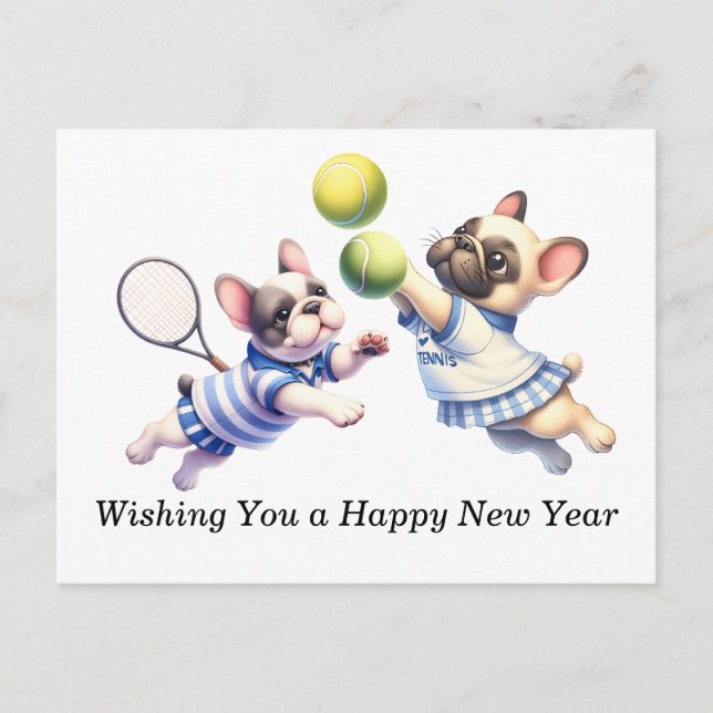 Tennis Wishing You a Gott nytt år Helg Vykort (Framsida)