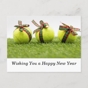 Tennis Wishing You a Gott nytt år Helg Vykort