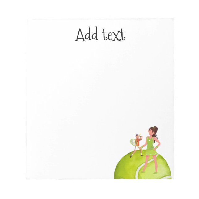 Tennis Woman Player har racket och boll Anteckningsblock (Framsida)