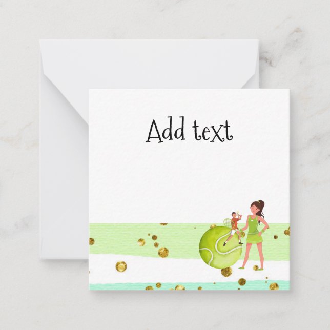 Tennis Woman Player har racket och boll Anteckningskort (Framsida)