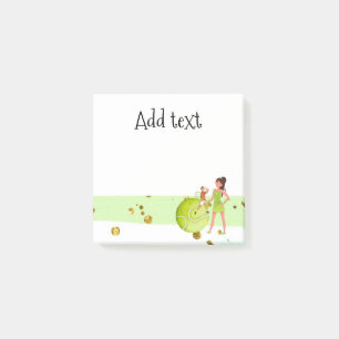 Tennis Woman Player har racket och boll Post-it Block
