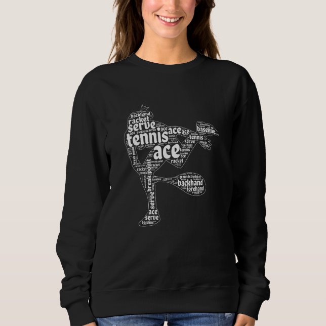 Tennis Word Cloud Padel Sport Game Tennis Player T Shirt (Framsida)