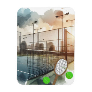 Tennisbana och racket magnet