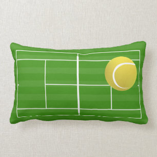Tennisbana & tennisboll lumbarkudde
