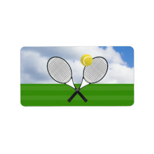 Tennisbana- & TENNISRACKET Adressetikett