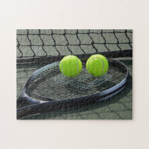 Tennisbanaracquet- & tennisbollar pussel