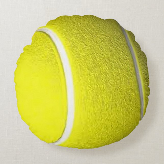 Tennisboll beklär heltäckandegultbaksida rund kudde (Framsidan)