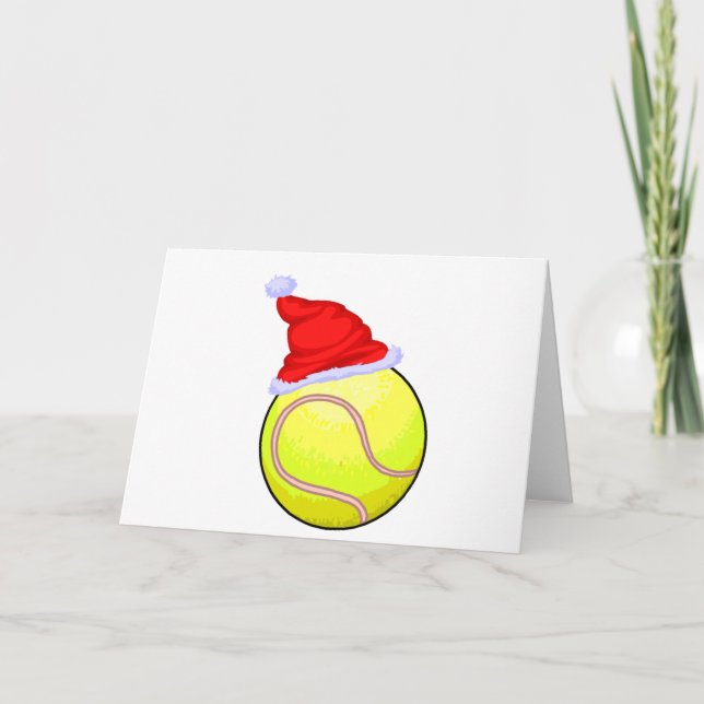 Tennisboll (den Santa hatten) Helgkort (Framsida)