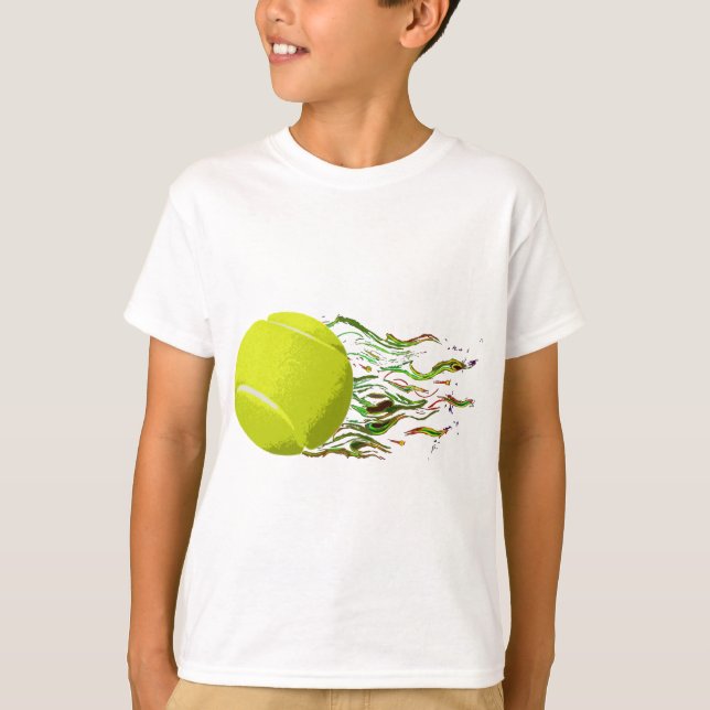 Tennisboll flammar konstnärlig US öppnar Wimbleton Tee (Framsida)