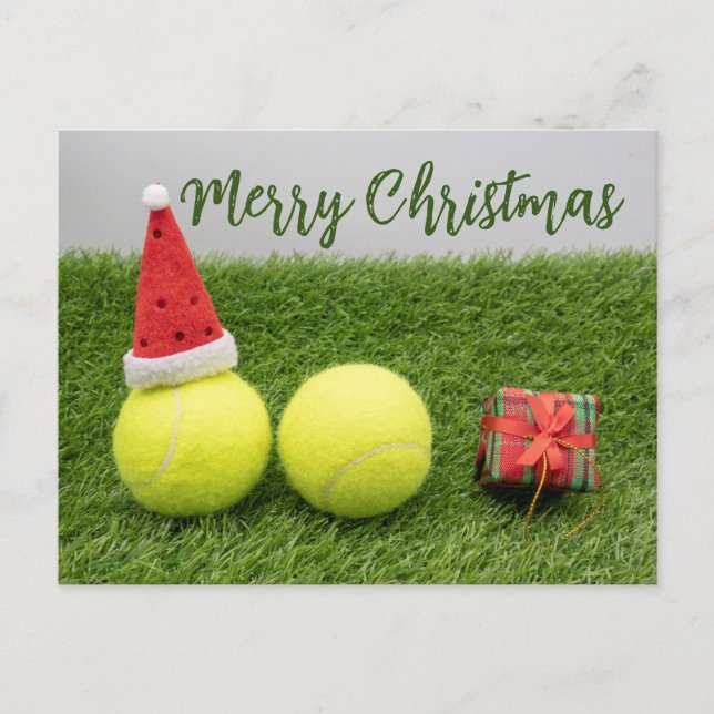 Tennisboll God Jul Högtid    Vykort (Framsida)