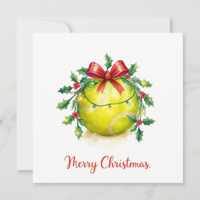 Tennisboll God Jul Semester  Julkort (Framsida)