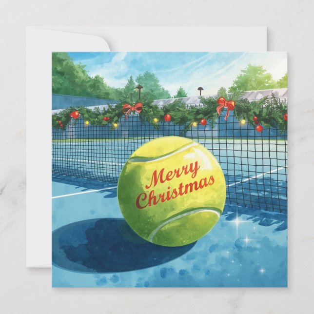 Tennisboll God Jul Semester  Julkort (Framsida)