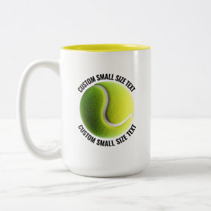 Tennisboll & Liten text GUL 15oz Anpassad Två-Tonad Mugg