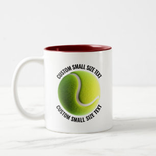 Tennisboll & Liten Text MAROON 320g Anpassad Två-Tonad Mugg