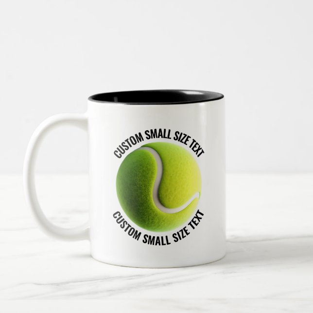 Tennisboll & Liten Text SVART 325ml Custom Två-Tonad Mugg (Vänster)