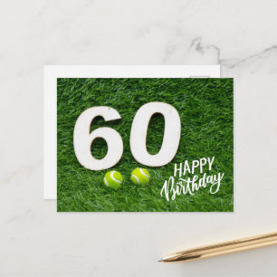 Tennisboll med Glad 60-årsdag Vykort