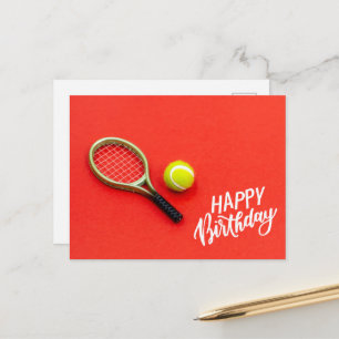 Tennisboll med Grattis på födelsedagen med kärlek Vykort