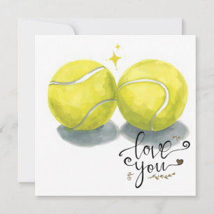 Tennisboll med KÄRLEK på blå plan Julkort