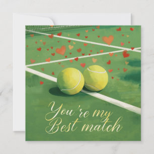 Tennisboll med KÄRLEK på blå plan Julkort