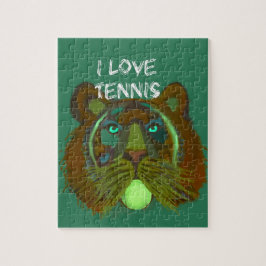 Tennisboll med lejont pussel