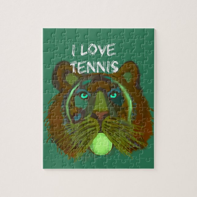 Tennisboll med lejont pussel (Vertikal)