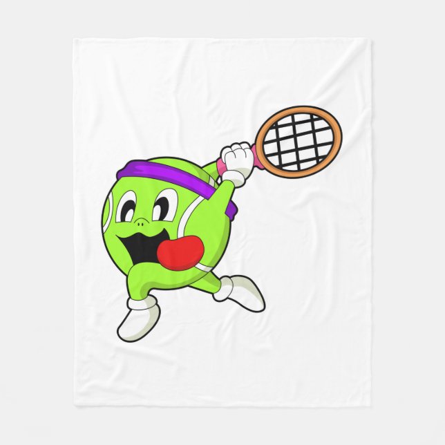 Tennisboll med tennisracket fleecefilt (Framsidan)