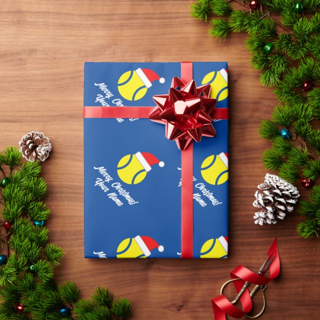 Tennisboll med tomtelucka julpresent presentpapper (Julgåva)