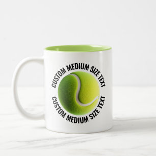 Tennisboll & Medium Text LIME GRÖN 11oz Anpassad Två-Tonad Mugg