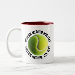Tennisboll & Medium Text MAROON 320g Anpassad Två-Tonad Mugg