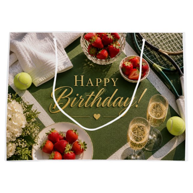 Tennisboll och champagne för födelsedag  (Framsidan)