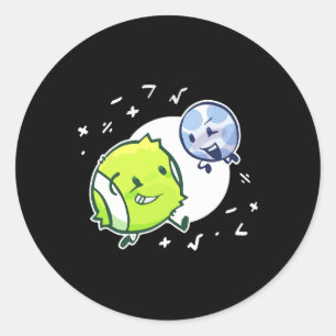 Tennisboll och golfboll duo matematik  runt klistermärke