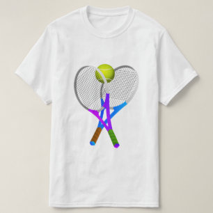 Tennisboll och racketar t shirt