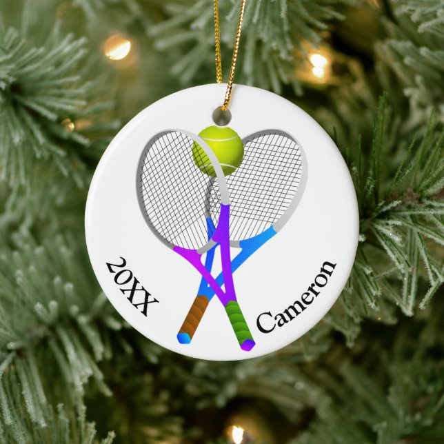 Tennisboll och Rackets jul Julgransprydnad Keramik (Träd)