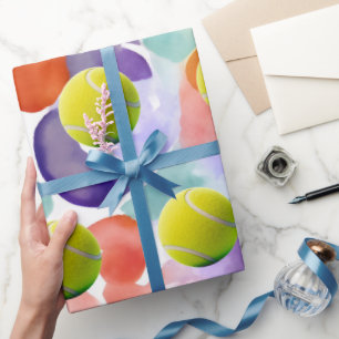 Tennisboll på abstrakt bakgrund presentpapper