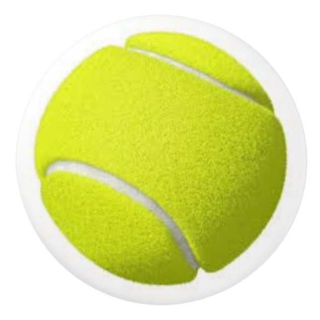 Tennisboll på keramiska knoppar och handtag (Framsidan)